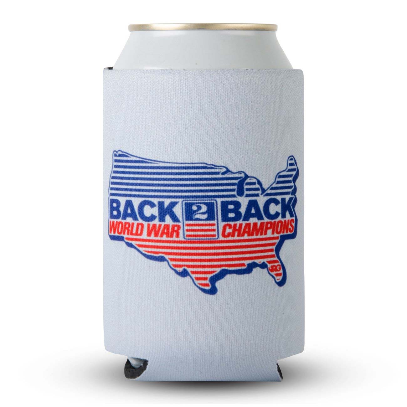 Back to Back World War Champs Rowdy Gentleman Grey Can Cooler