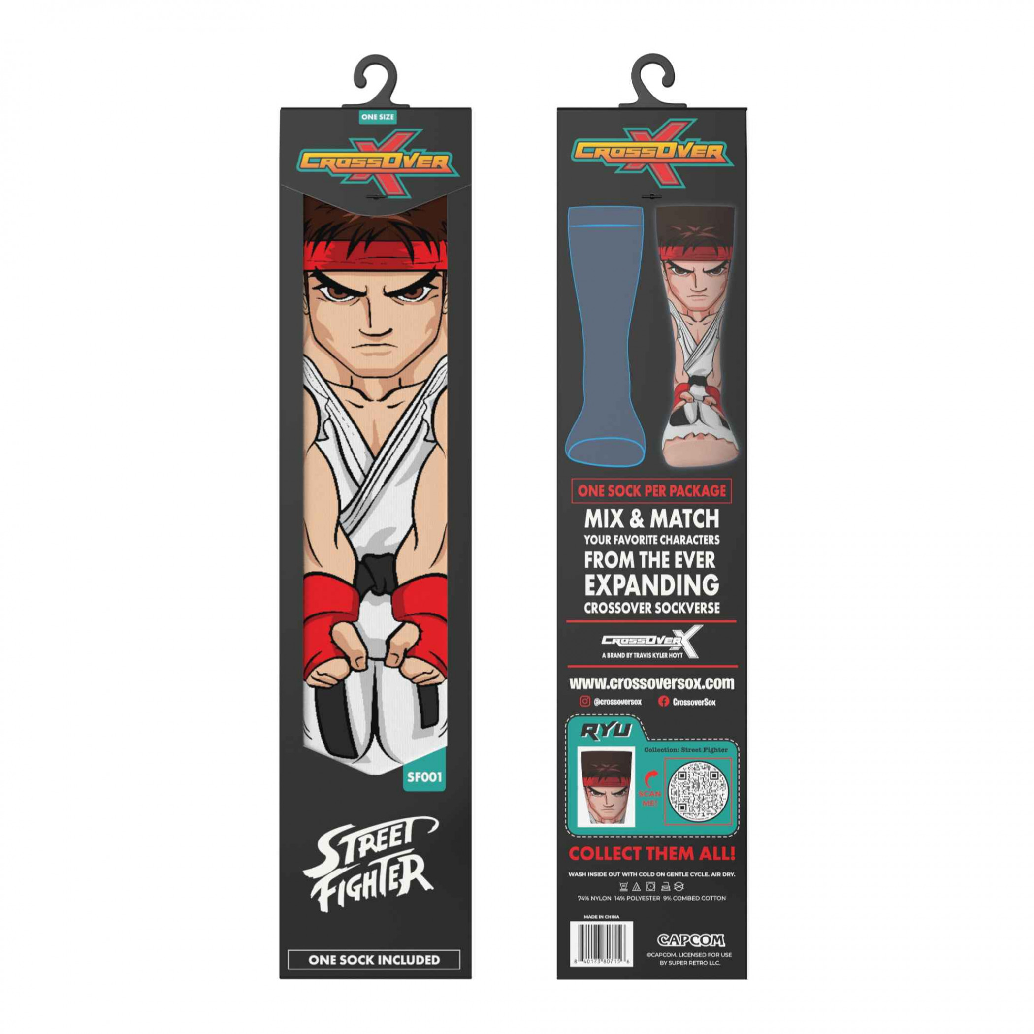Street Fighter Ryu Crossover Crew Socks