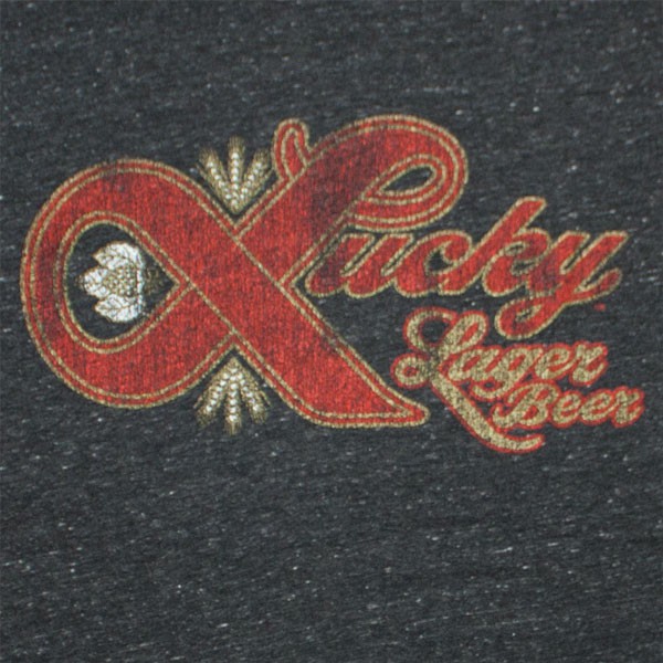 Vintage Retro Lucky Lager T Shirt - Heather Grey