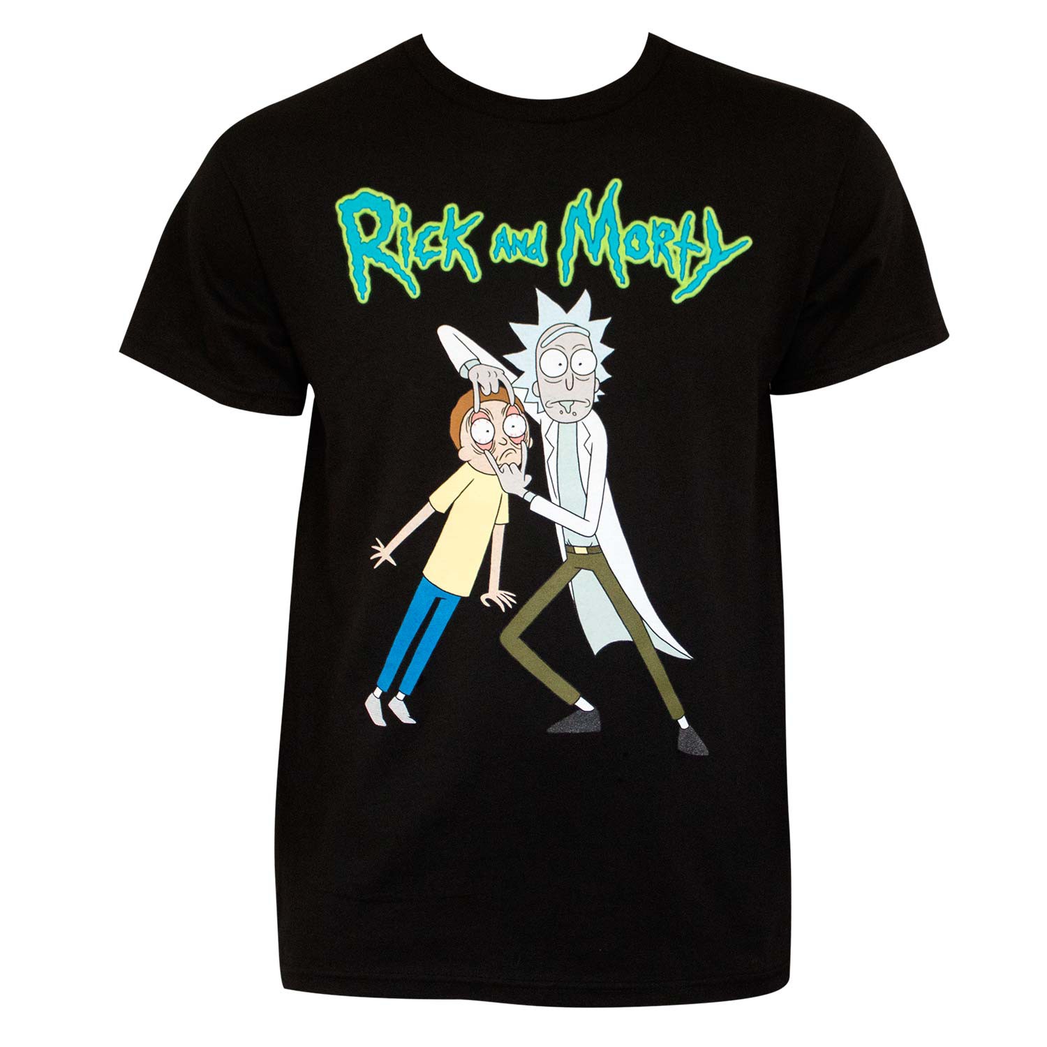 Rick And Morty Mens Black Crazy Eyes T Shirt 