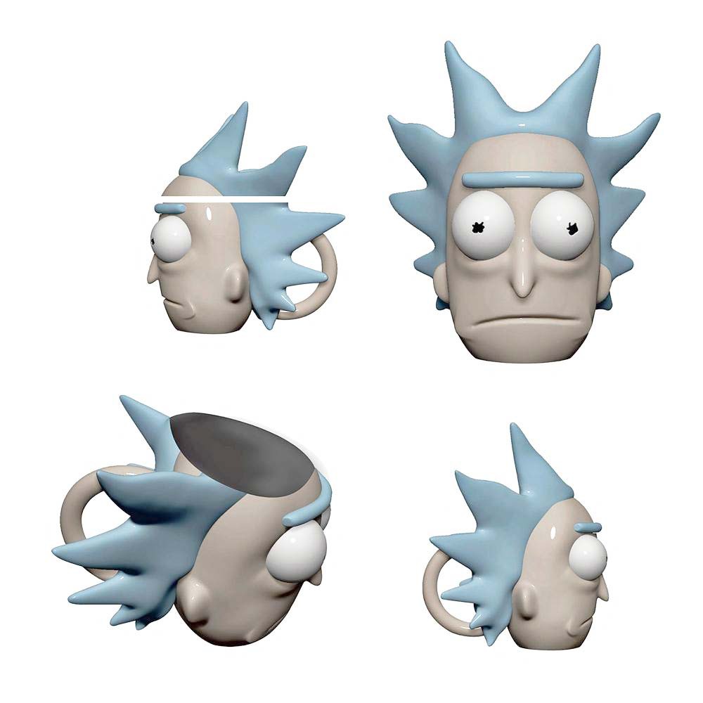 Rick And Morty Molded Rick Face Mug With Lid
