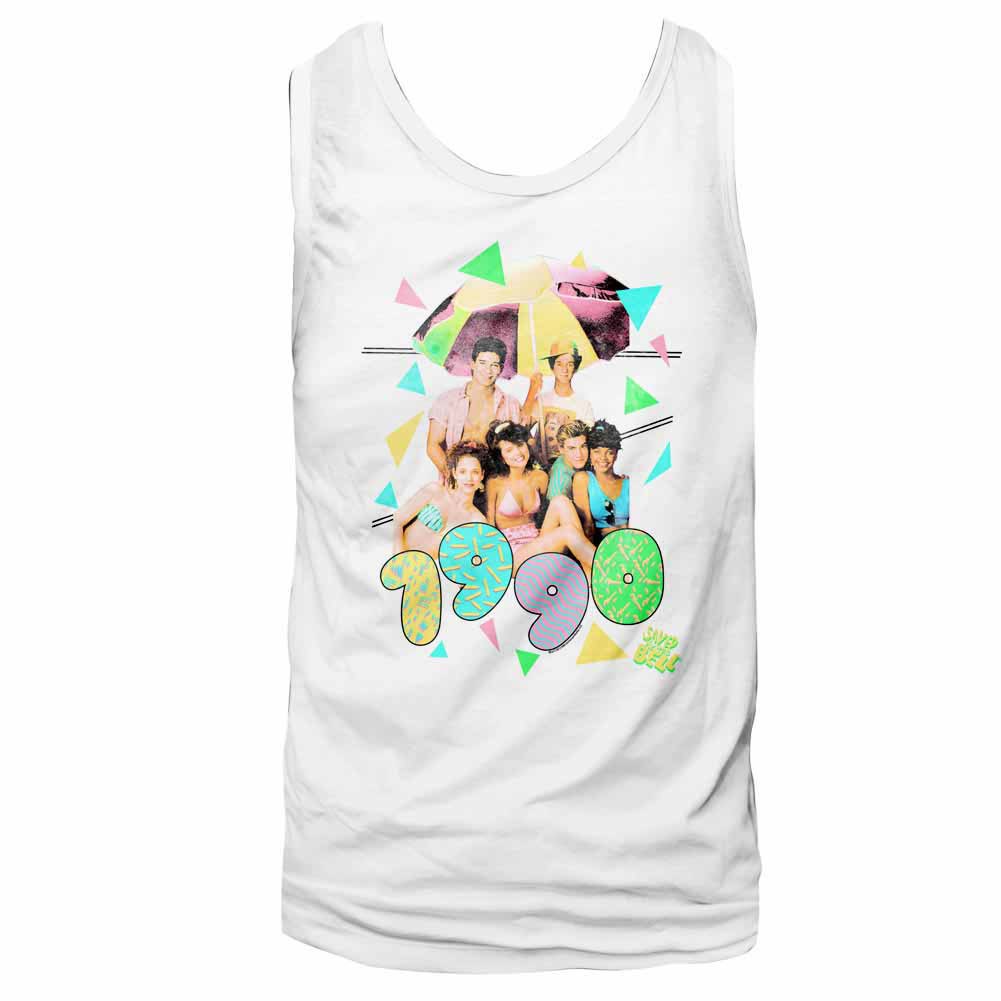 Saved By The Bell Classroom Hijinx White Tank Top