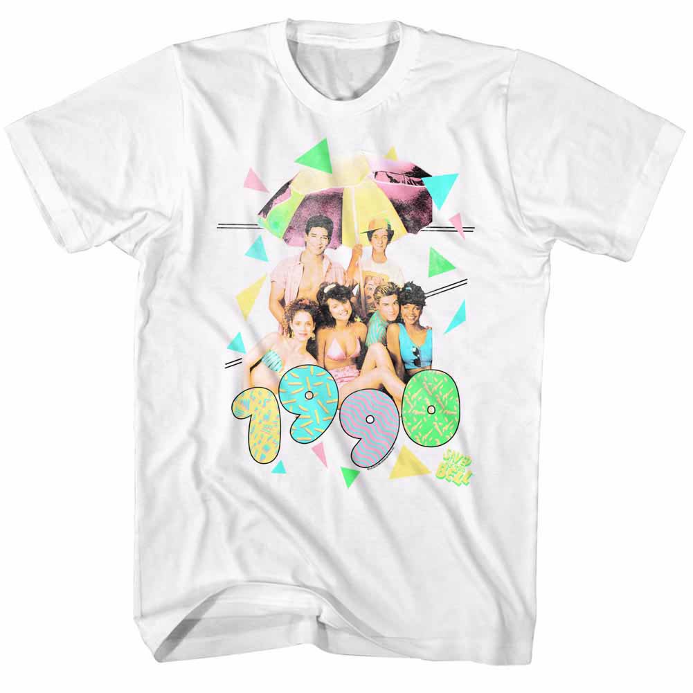 Saved By The Bell Pastel White  T-Shirt