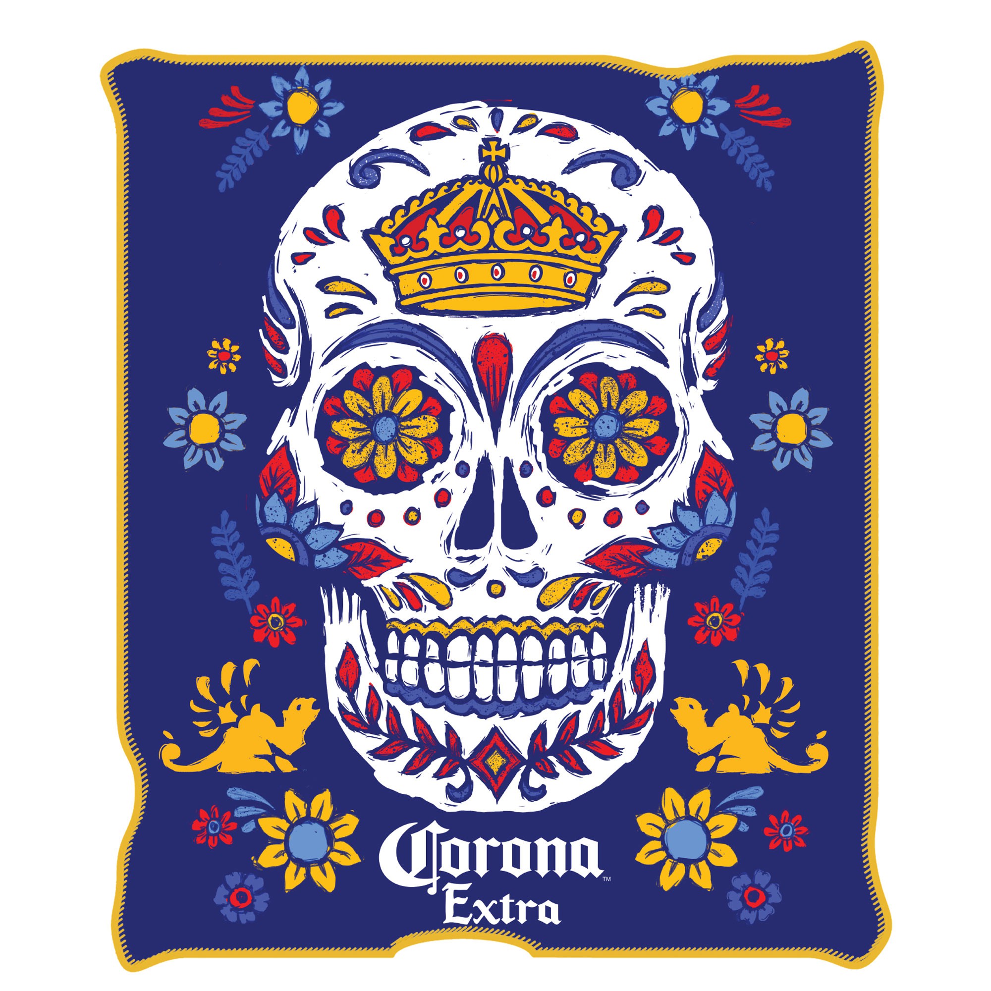 Corona Extra 45 X 60 Sugar Skull Fleece Blanket