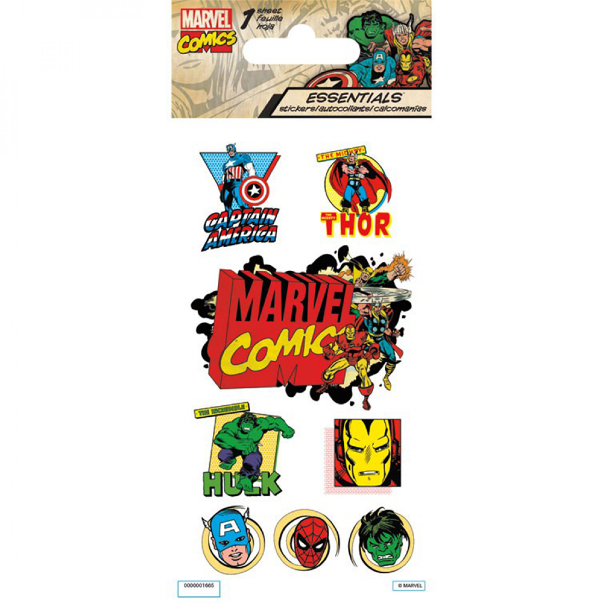 Marvel Super Hero Classic Essentials Sticker Pack