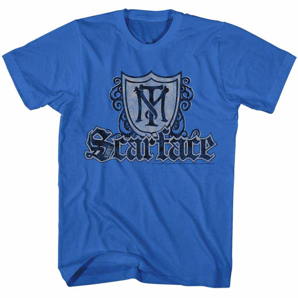 Scarface Shield & Guns Blue T-Shirt