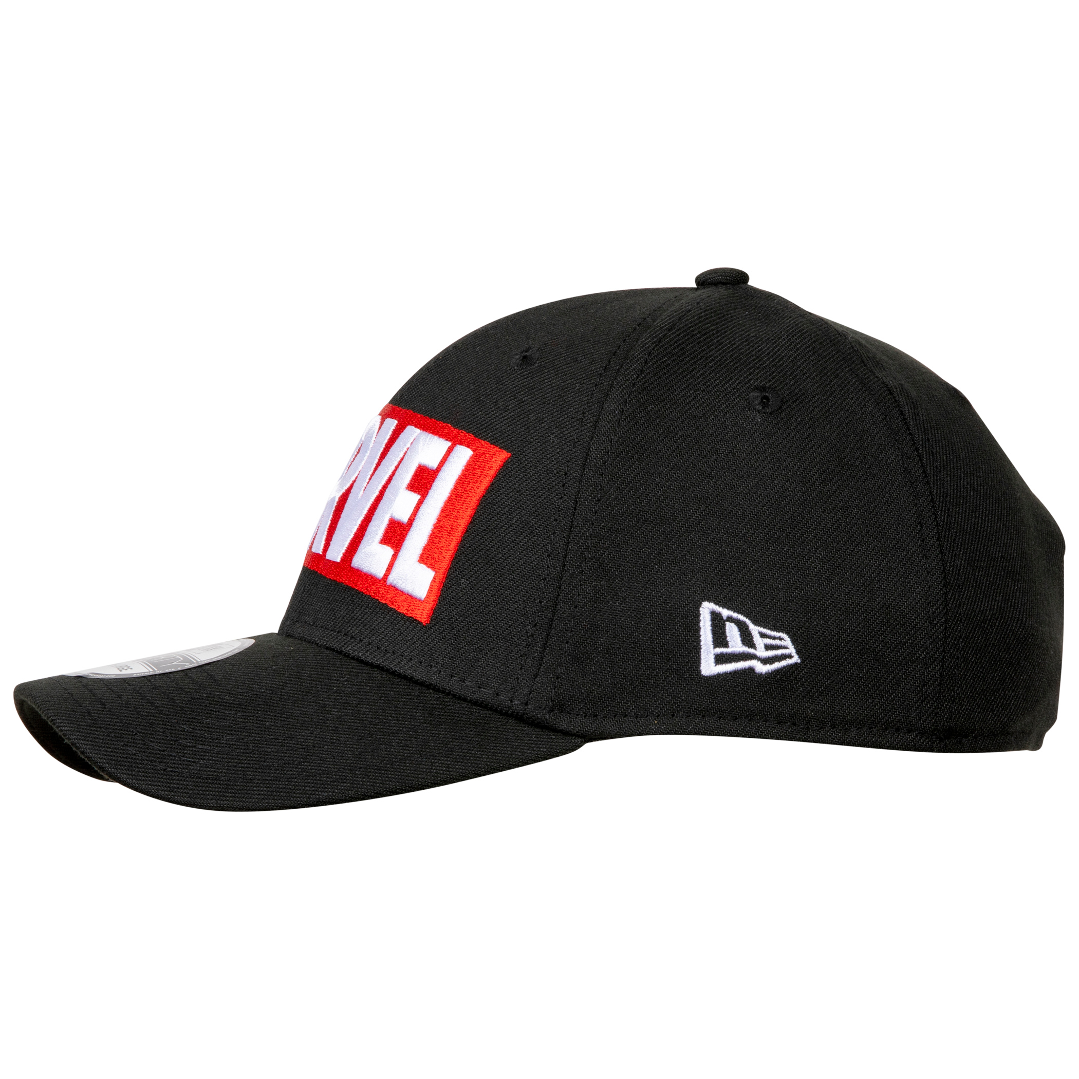 Marvel Brand Logo BLACK Label New Era 39Thirty Fitted Hat