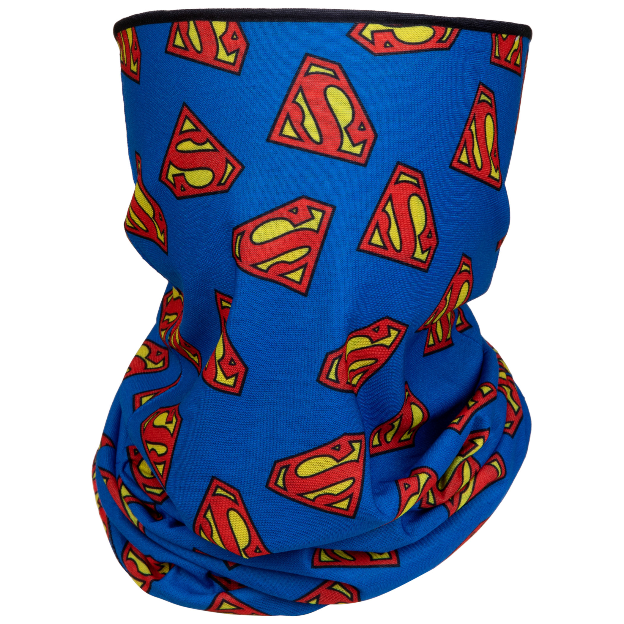 Superman Stacked Logos Full Face Mask Gaiter Tubular Bandana