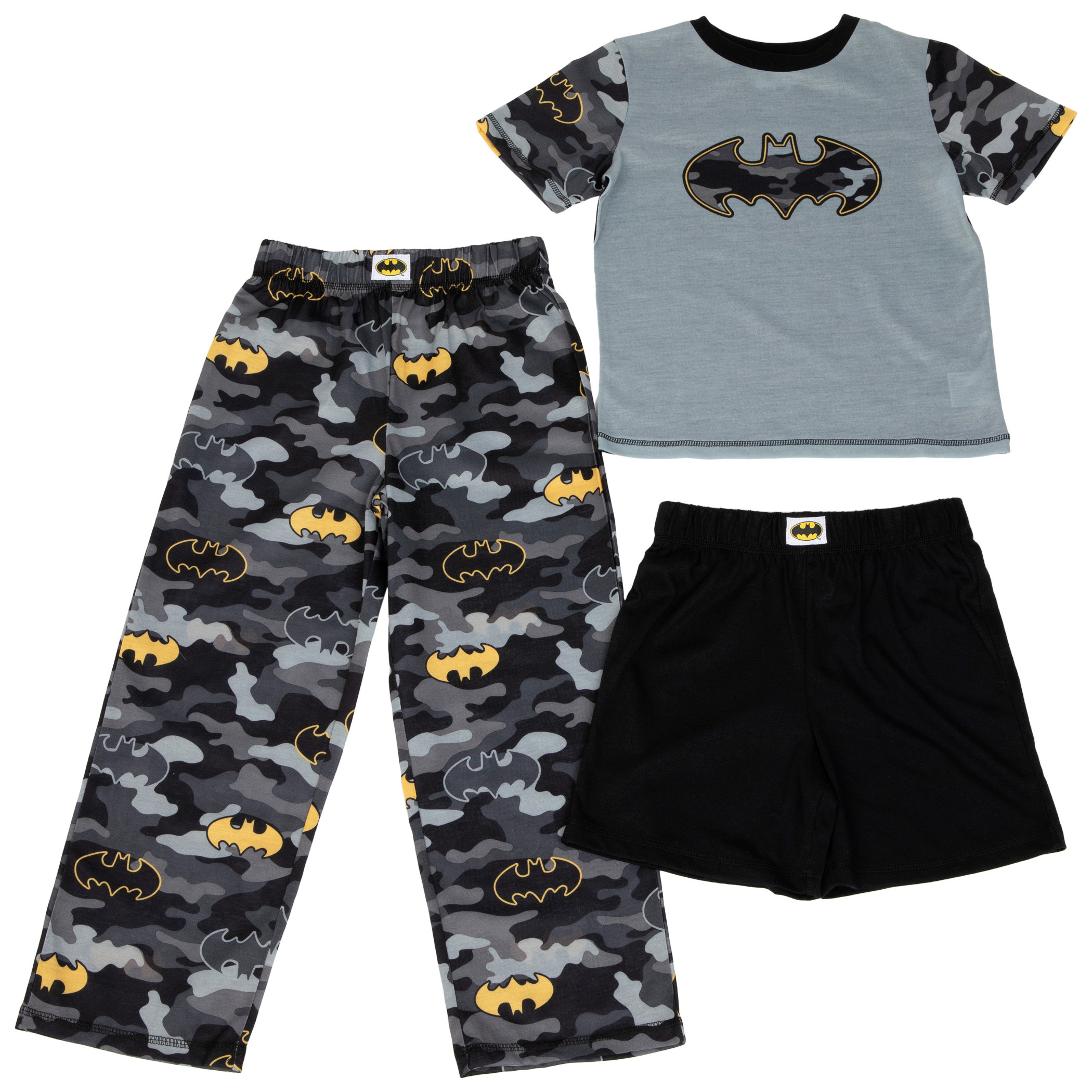 Batman Camouflage Symbols Boy's 3 Piece Pajama Set