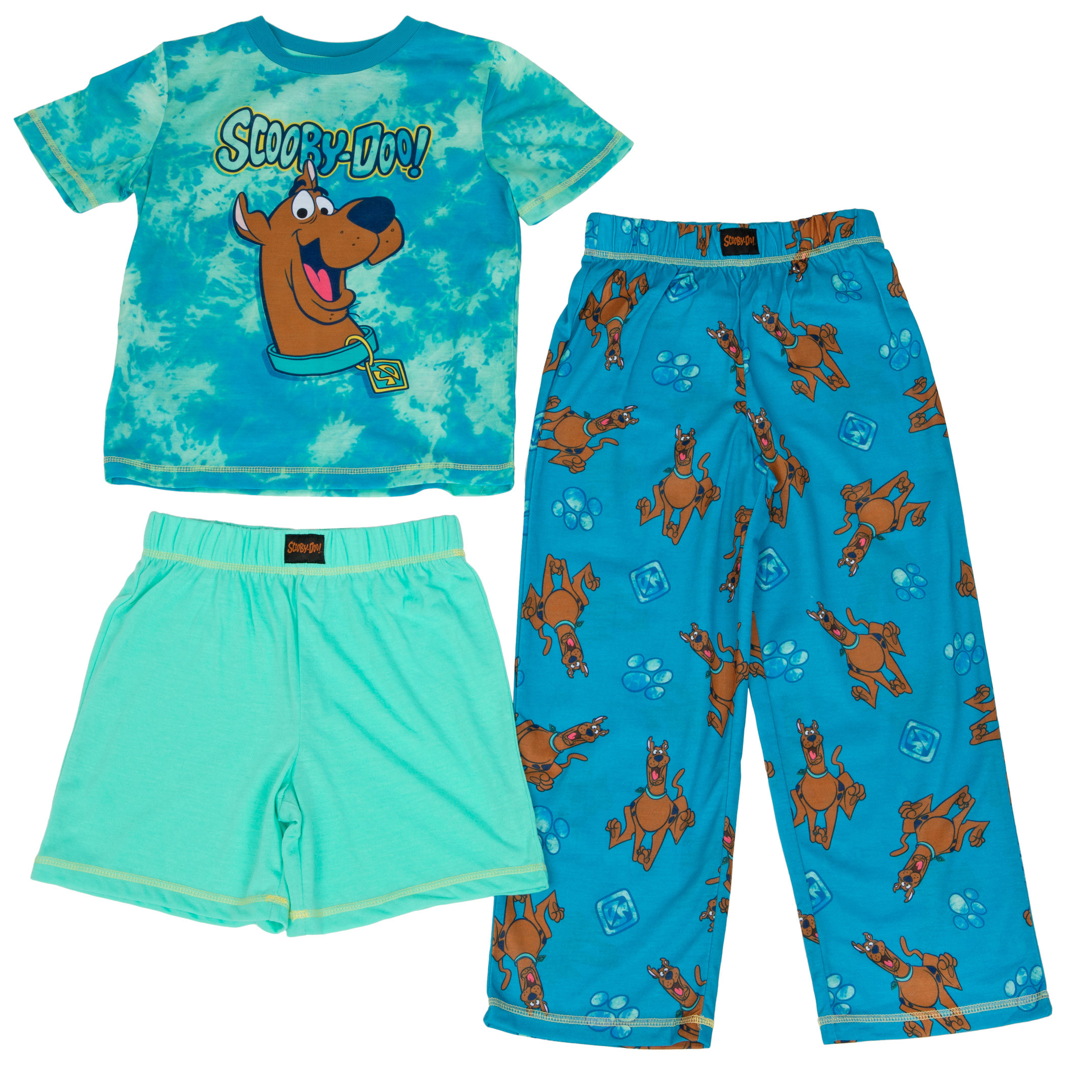 Scooby Doo Character Head and All Over 3-Piece Pajama Set