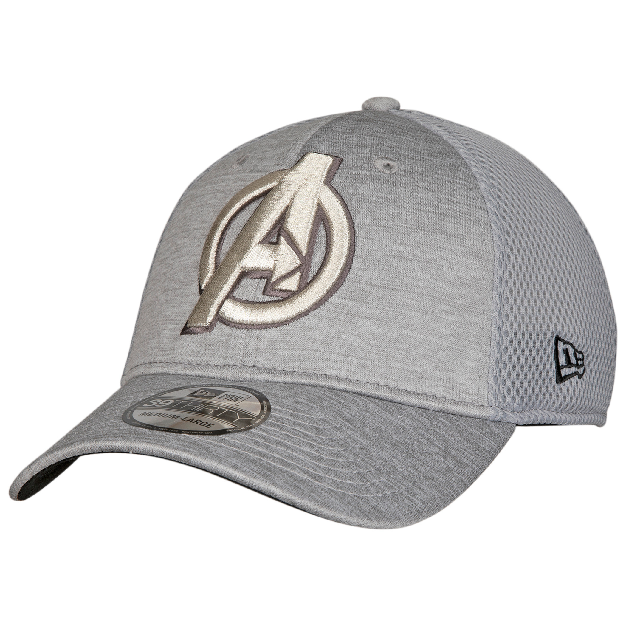 Avengers A Symbol Grey Shadow Tech New Era 39Thirty Fitted Hat