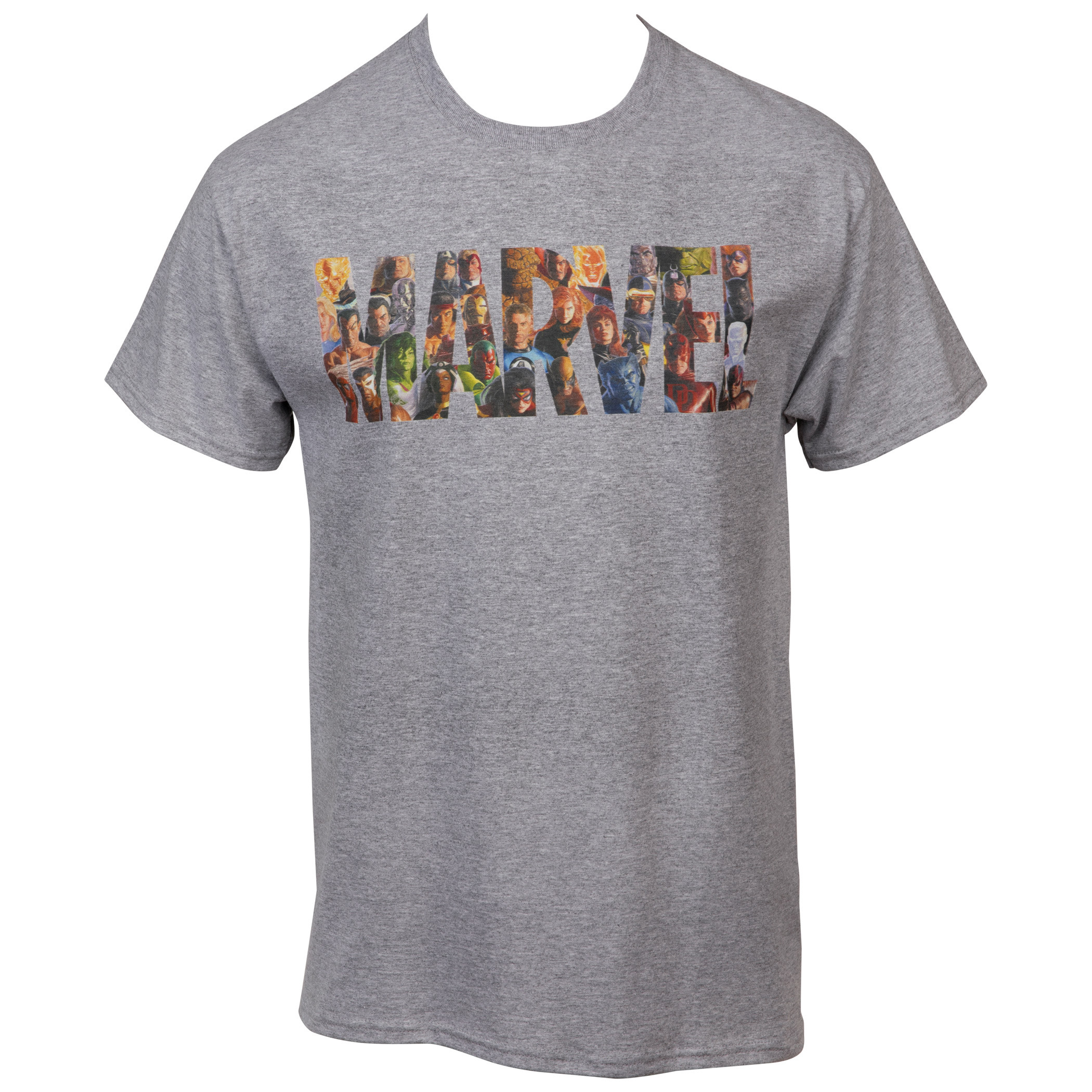 Marvel Comics Text Brand Made Up of Heroes T-Shirt