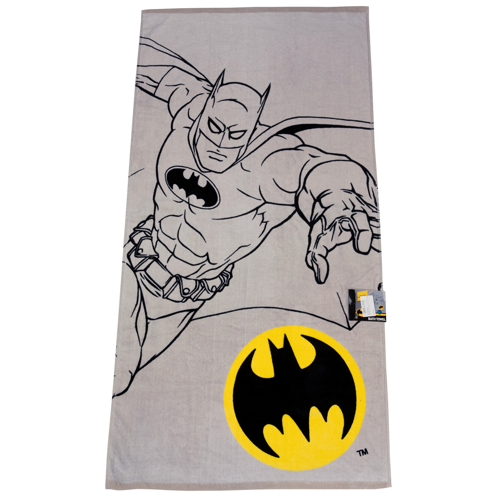 Batman Character Sketch and Symbol Bath Towel