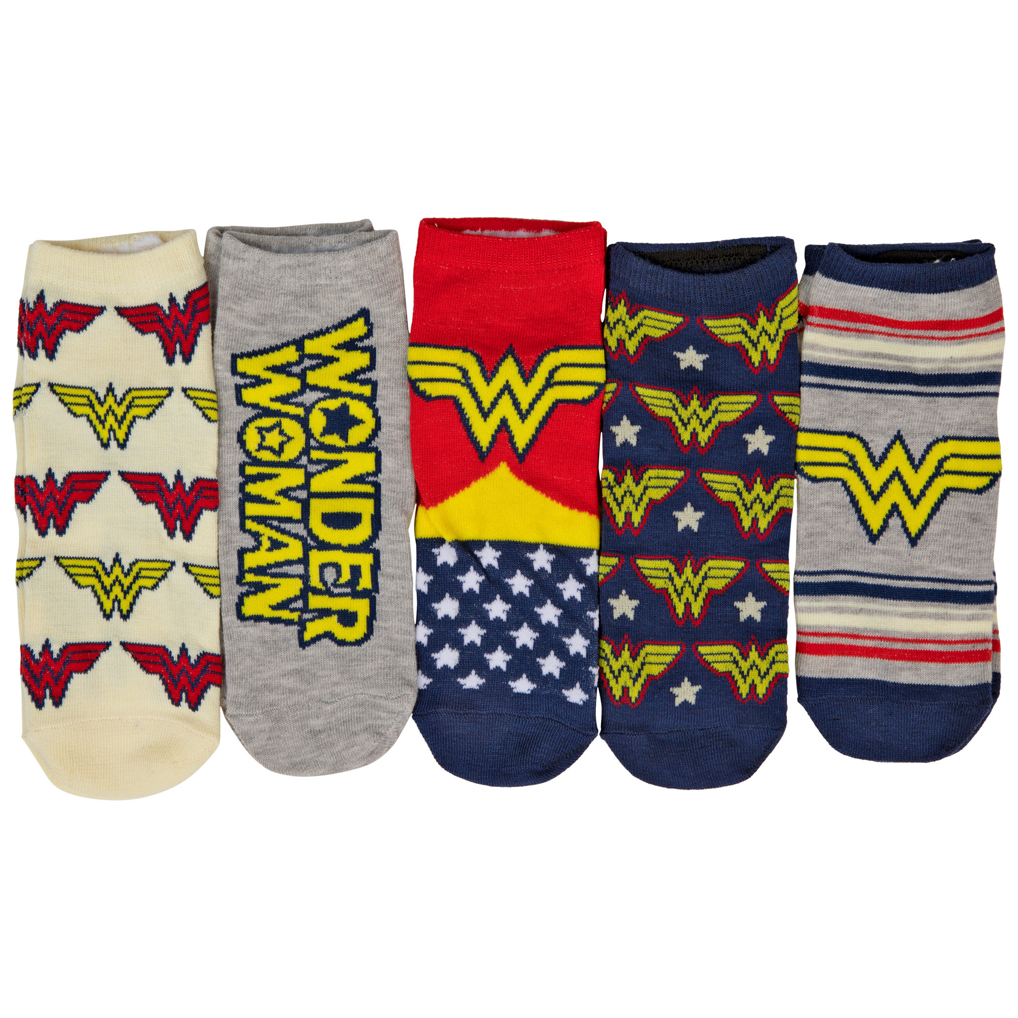 Wonder Woman Logos and Symbols Women's 5-Pack of Shorties Socks