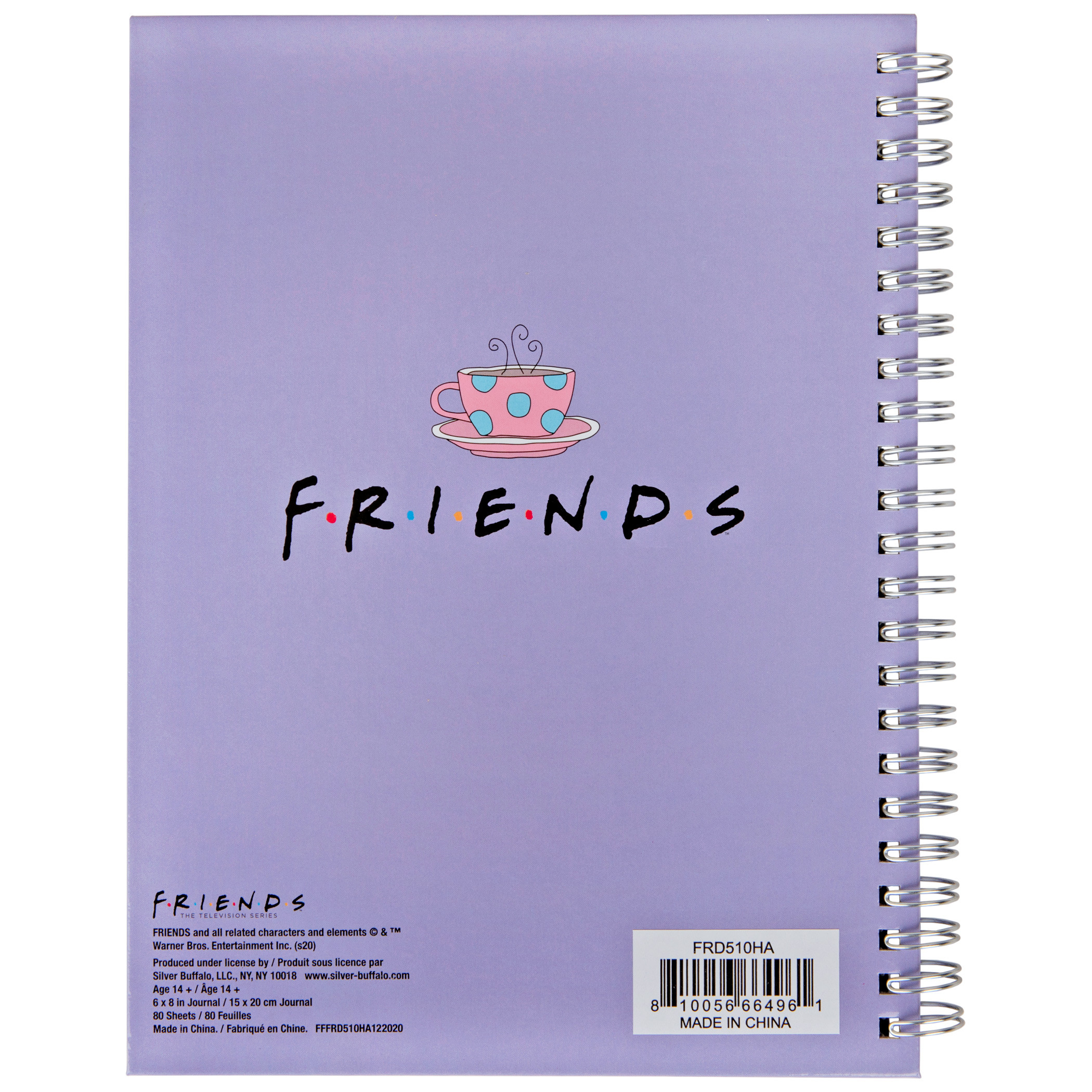 Friends TV Show Doodle Icons 6" x 8" Inch Hard Cover Spiral Journal