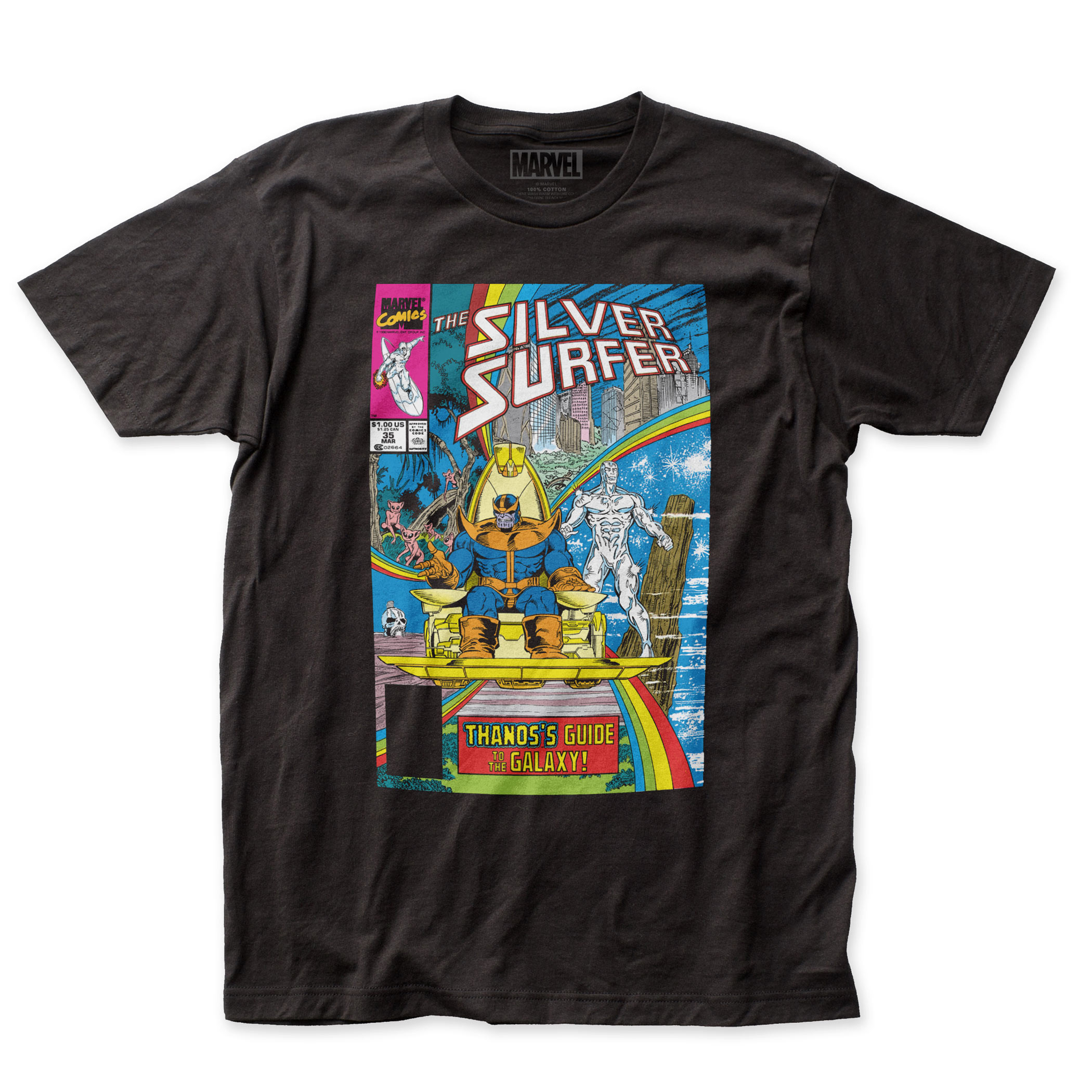 The Silver Surfer #35 Comic Cover Men's Black T-Shirt