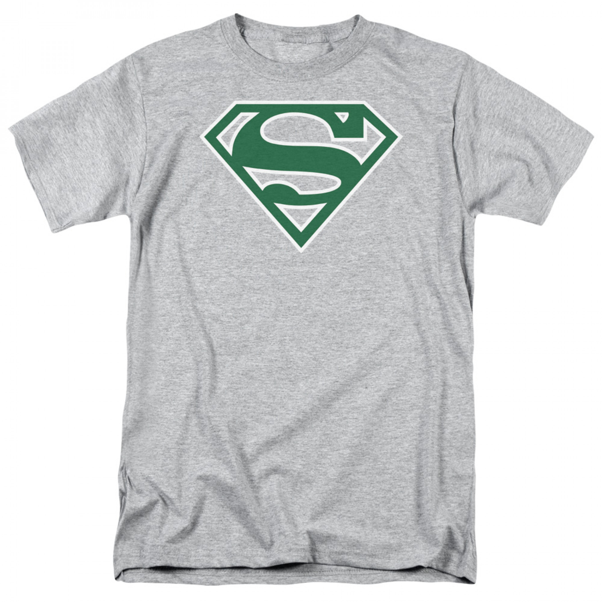 Superman Green Logo Grey T-Shirt