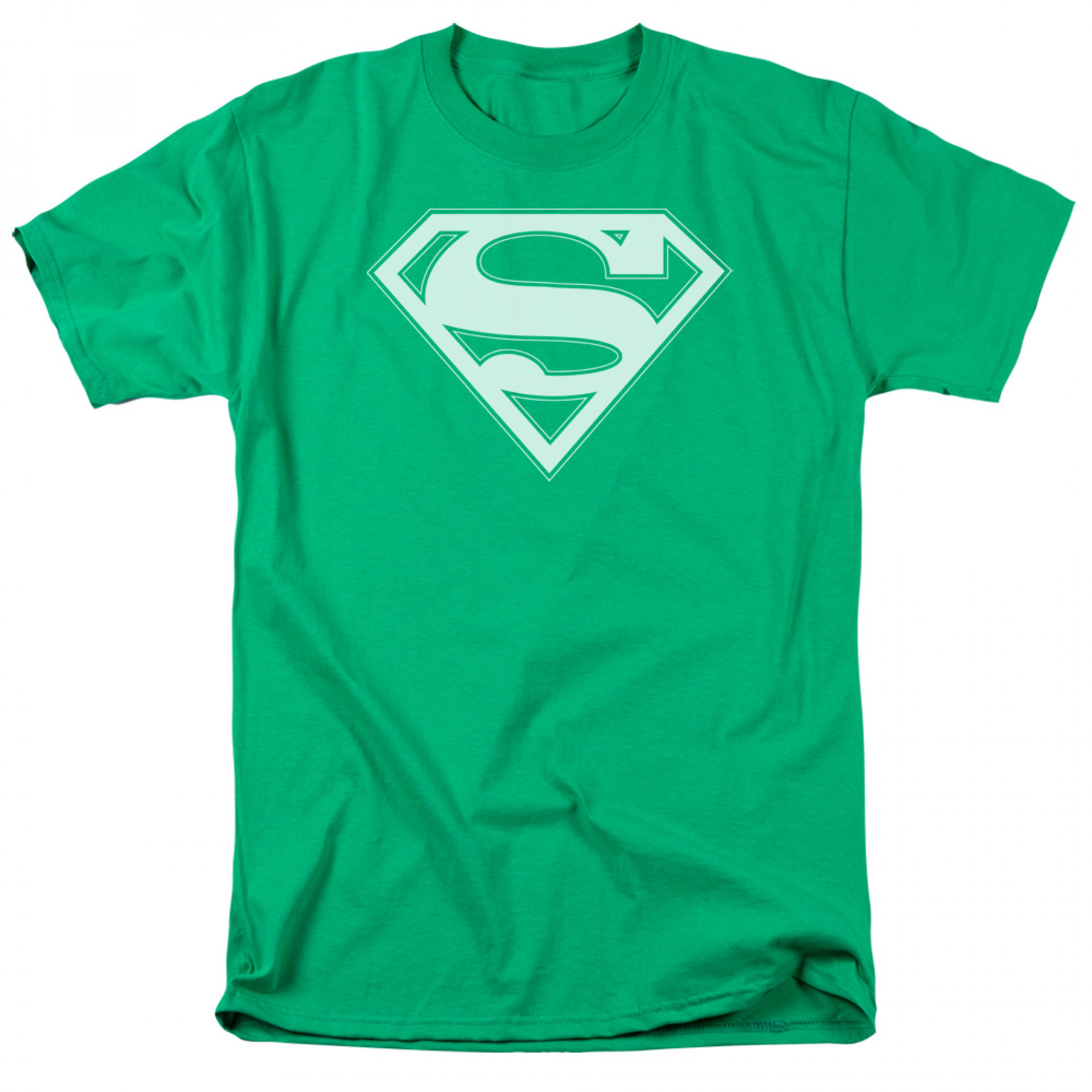 Superman White Logo Green T-Shirt