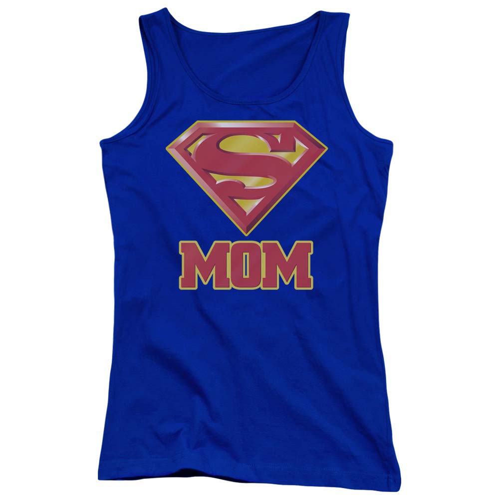 Superman Super Mom Juniors Blue Tank Top
