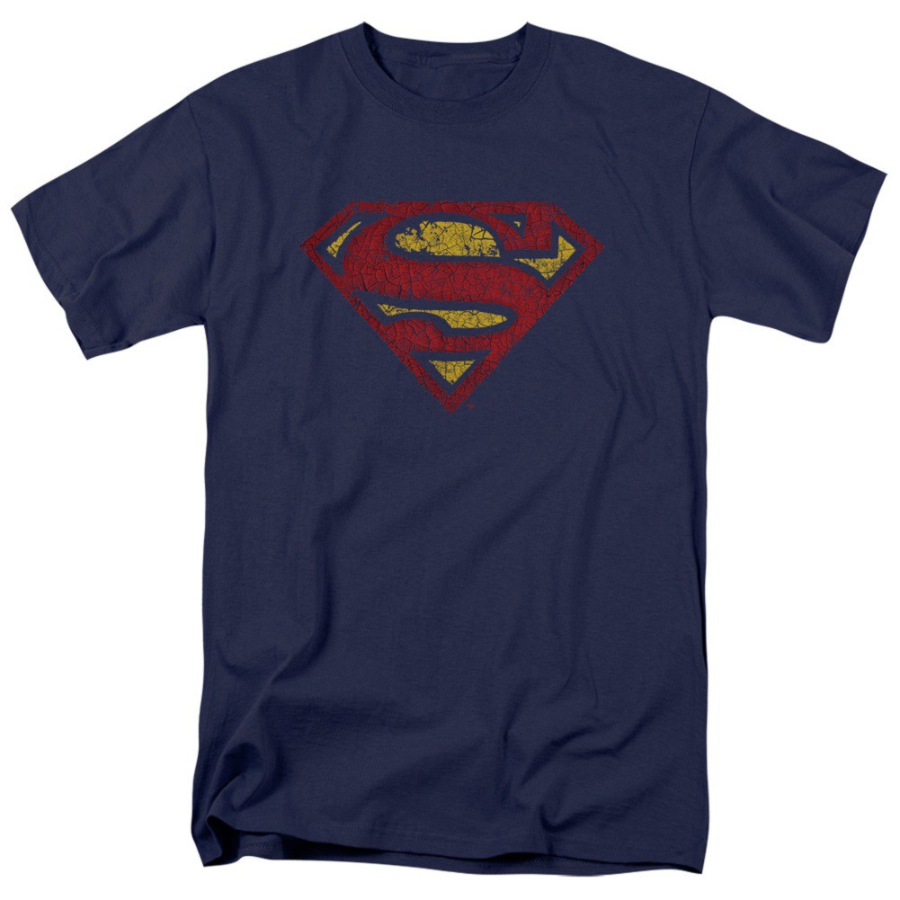 Superman Cracked Logo Men's Tshirt