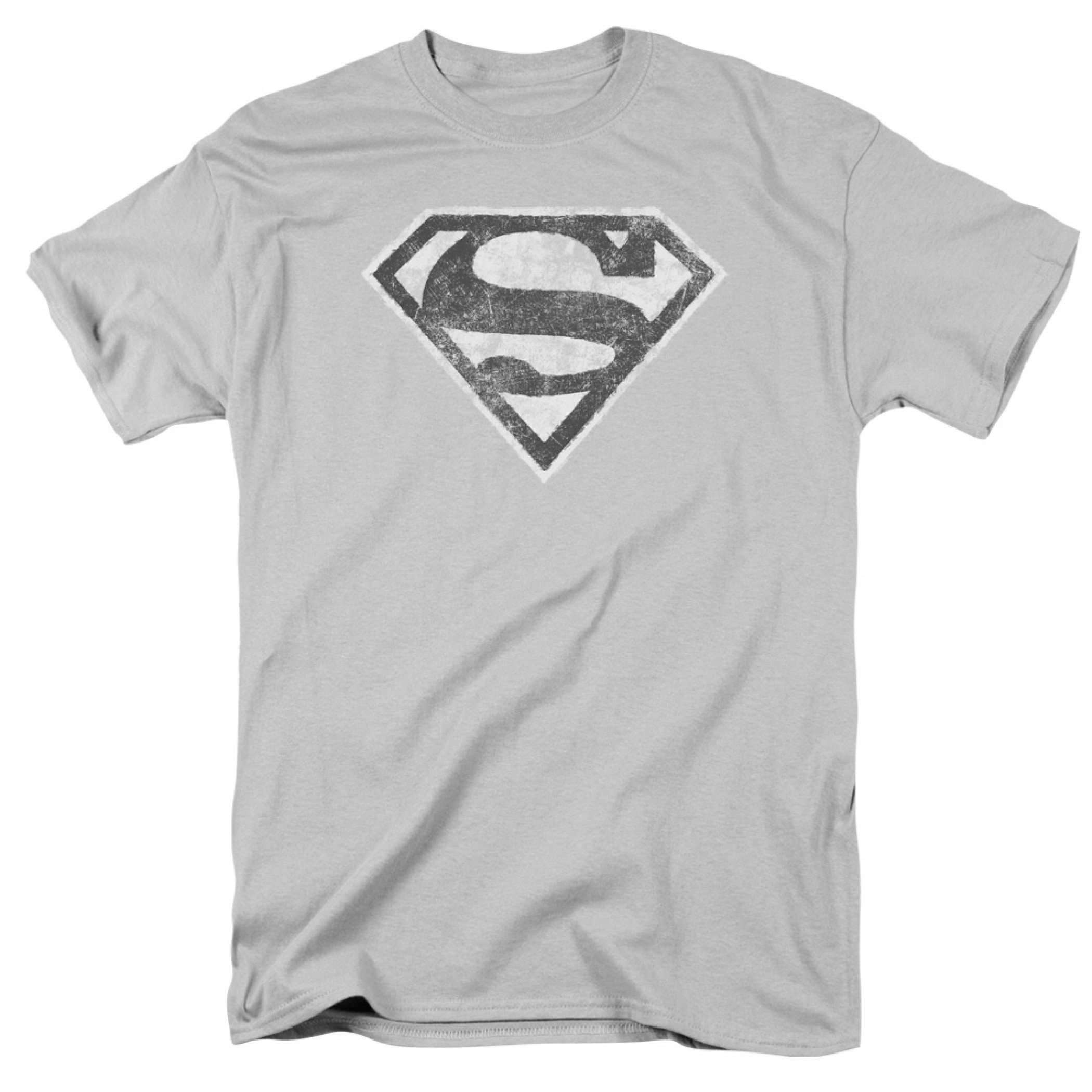 Superman Distressed Monochrome Logo T-Shirt