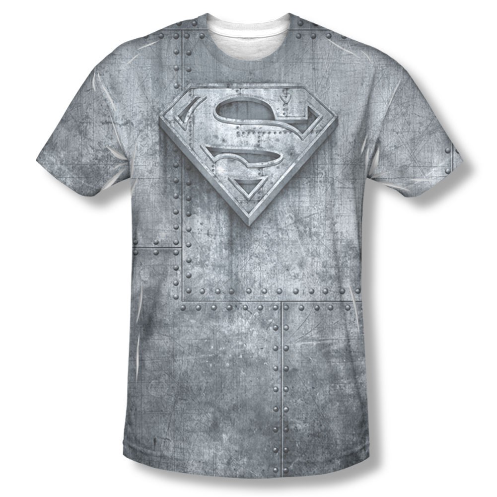 Superman Made Of Steel Sublimation Gray T-Shirt