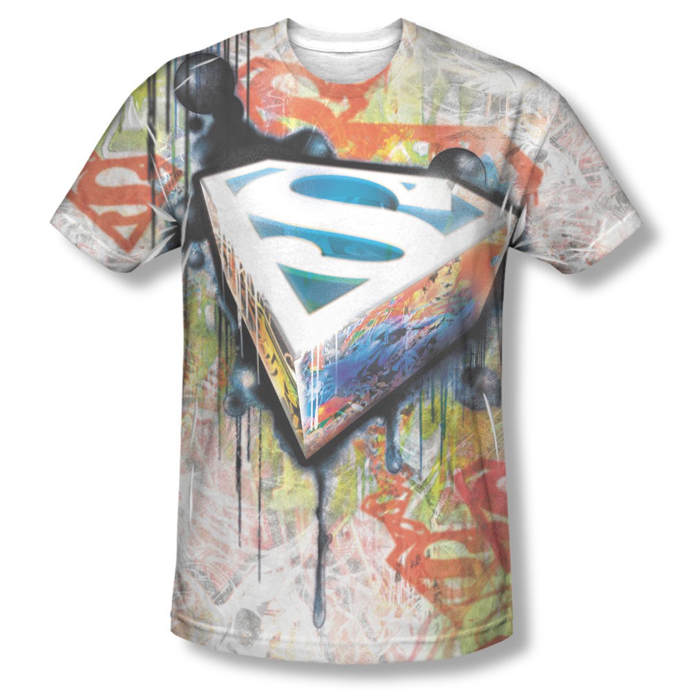 Superman Urban Shields Sublimation White T-Shirt