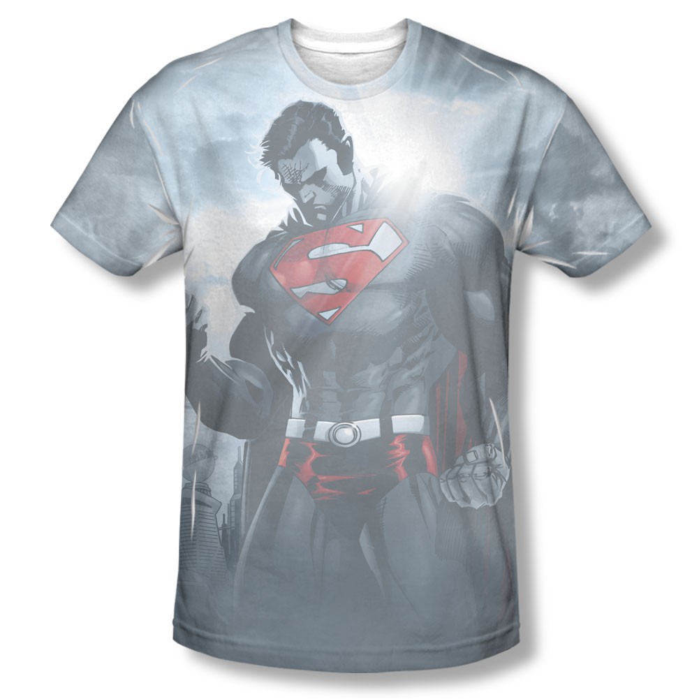 Superman Light Of The Sun Sublimation Gray T-Shirt