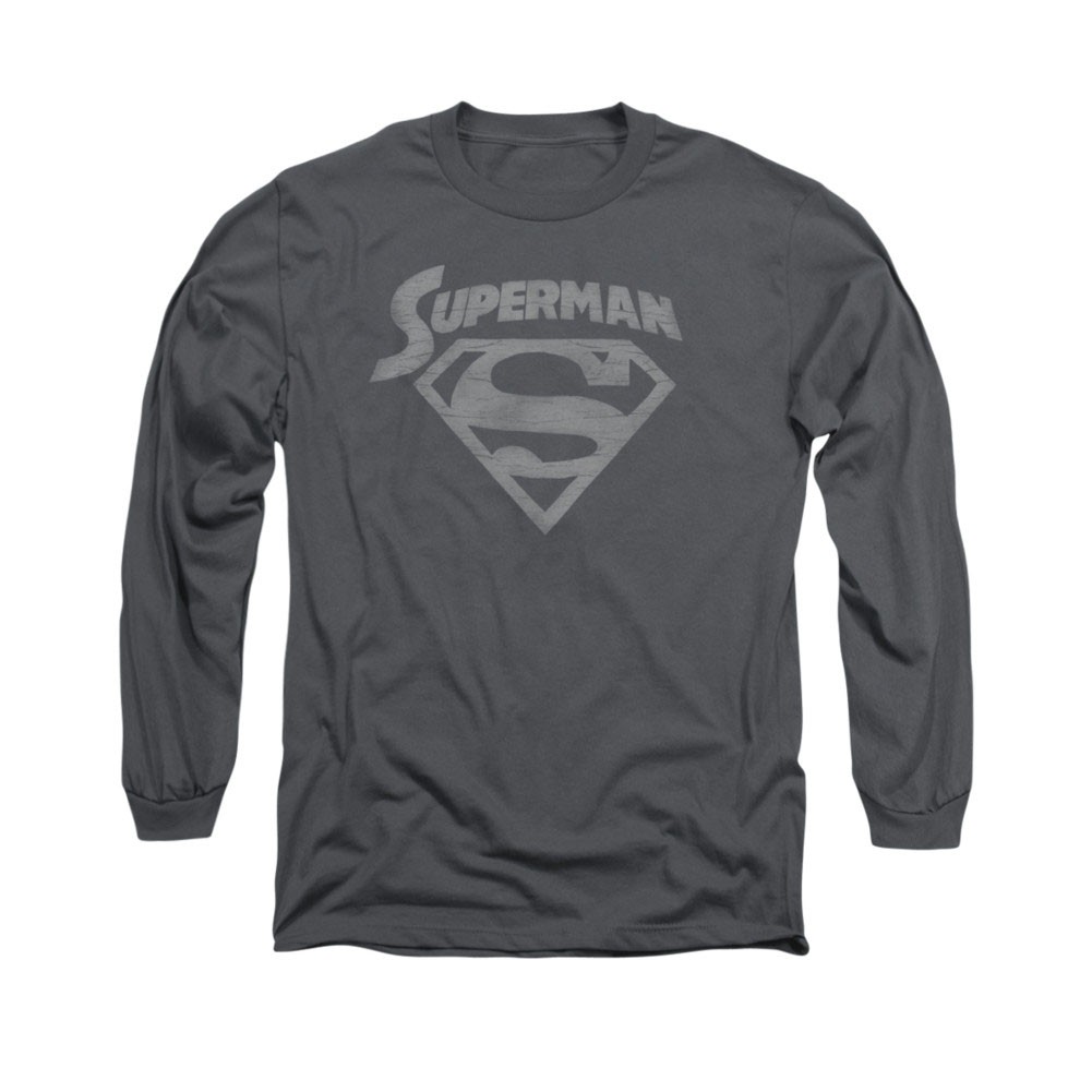 Superman Arch Gray Long Sleeve T-Shirt