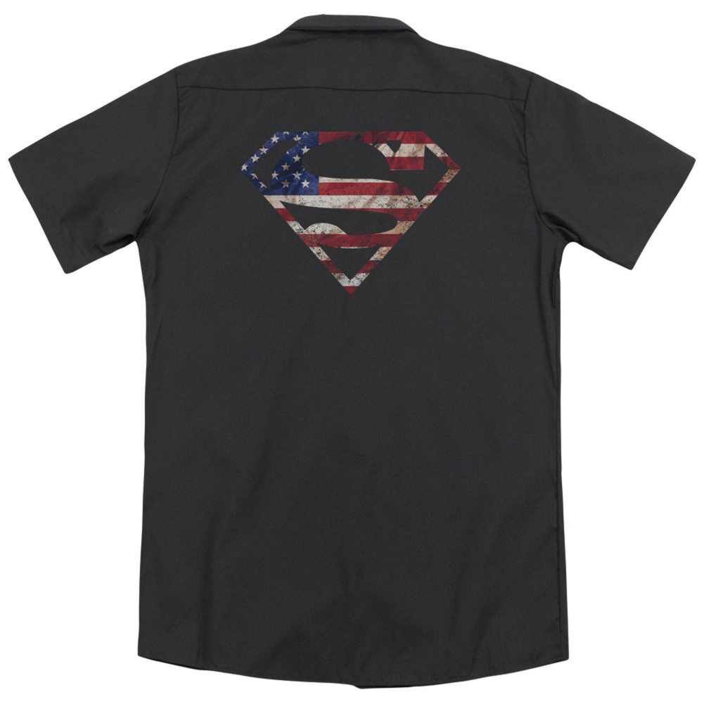 Superman American Flag Logo Work Shirt