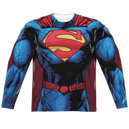Superman New 52 Long Sleeve Costume Tee