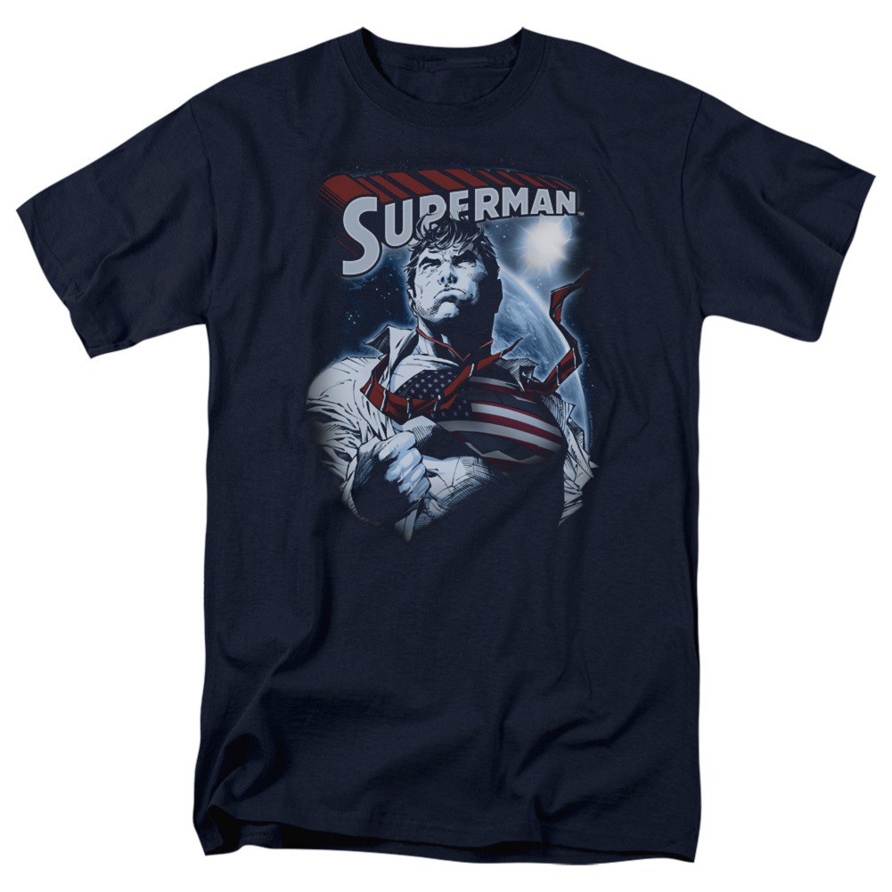 Superman American Hero Men's Black T-Shirt