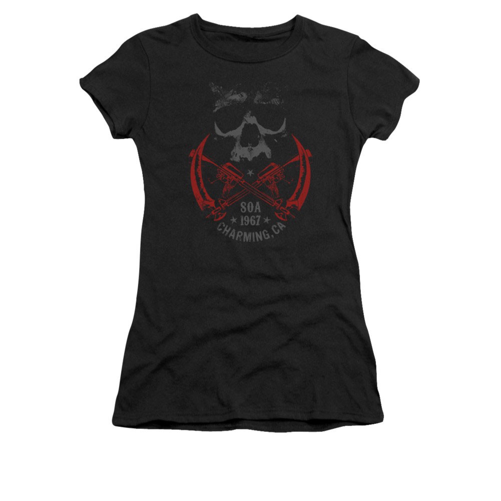 Sons Of Anarchy Cross Guns Black Juniors T-Shirt