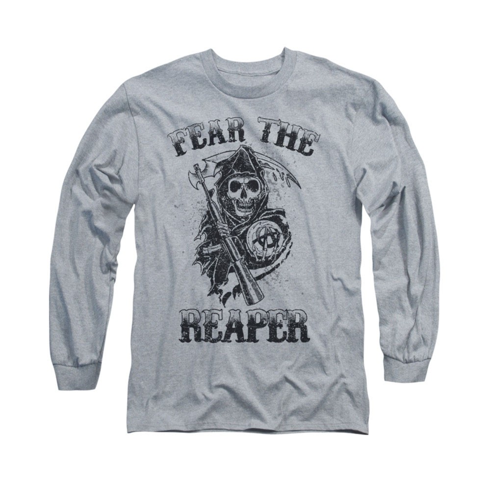 Sons Of Anarchy Fear The Reaper Gray Long Sleeve T-Shirt