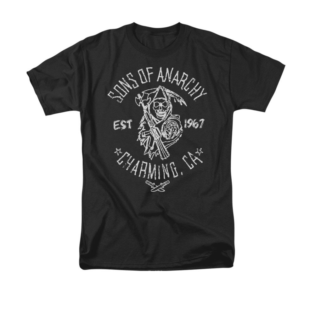 Sons Of Anarchy Fabric Print Black T-Shirt