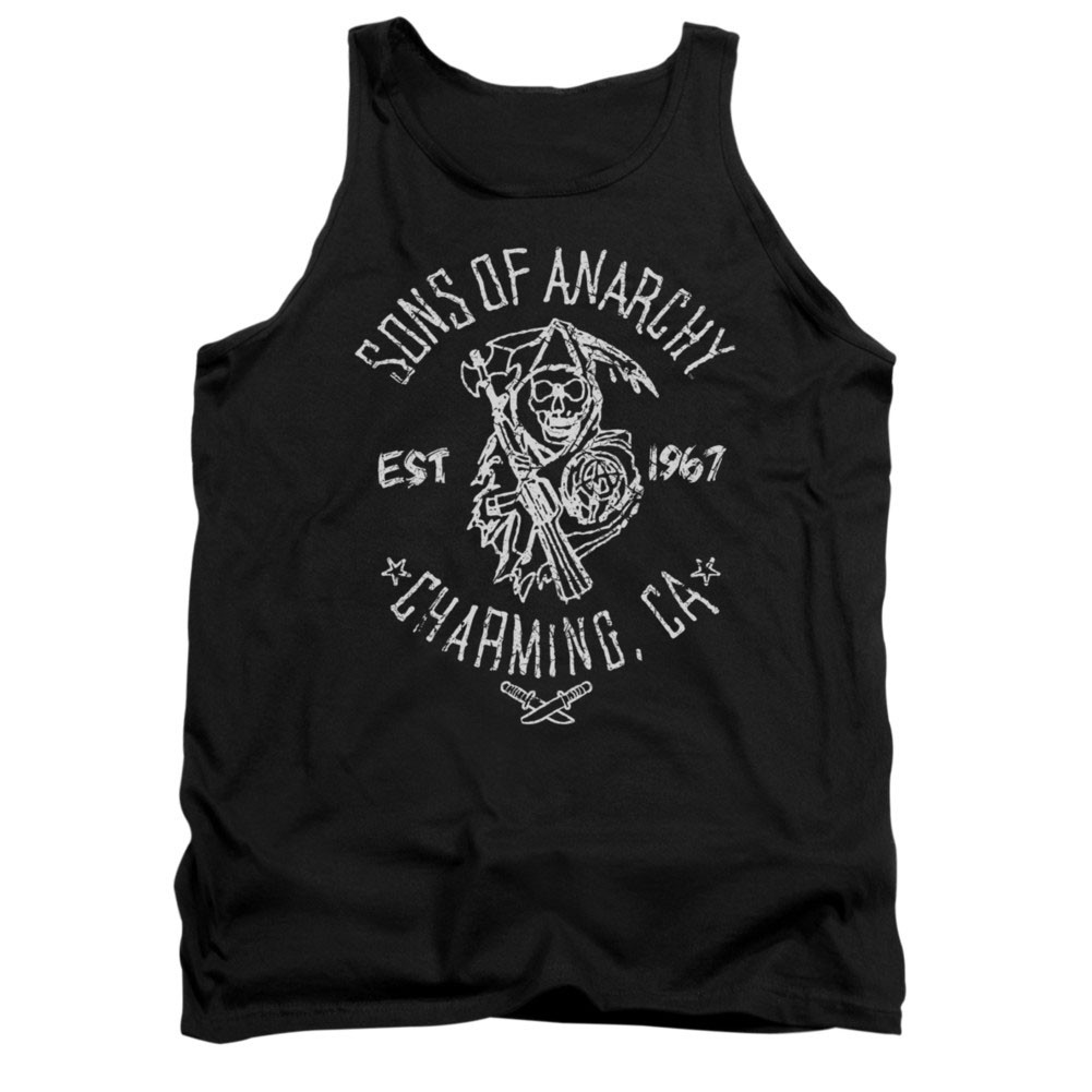 Sons Of Anarchy Fabric Print Black Tank Top