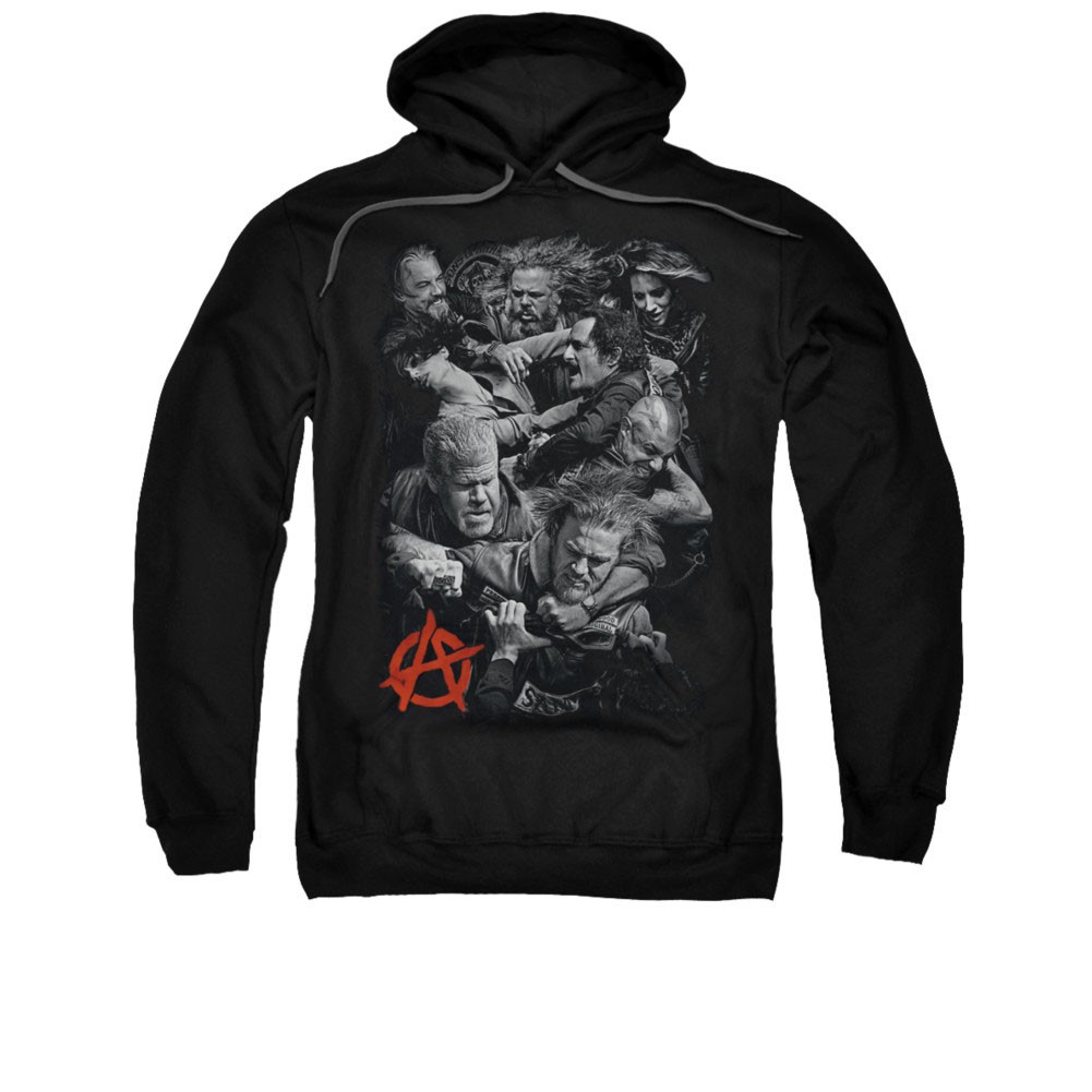 Sons Of Anarchy Group Fight Black Pullover Hoodie