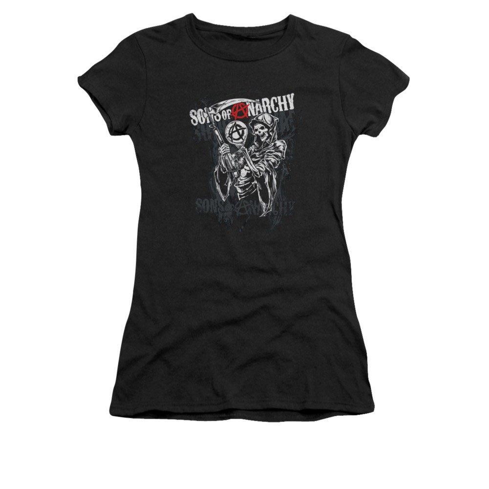 Sons Of Anarchy Reaper Logo Black Juniors T-Shirt