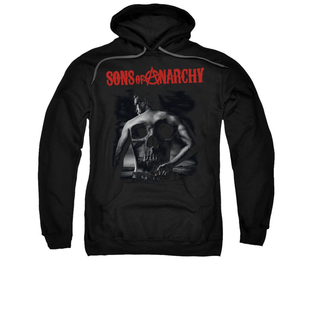 Sons Of Anarchy Back Skull Black Pullover Hoodie