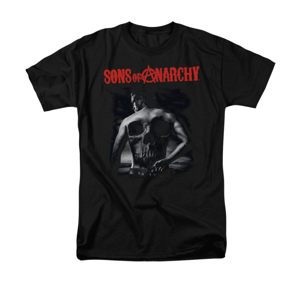 Sons Of Anarchy Back Skull Black T-Shirt