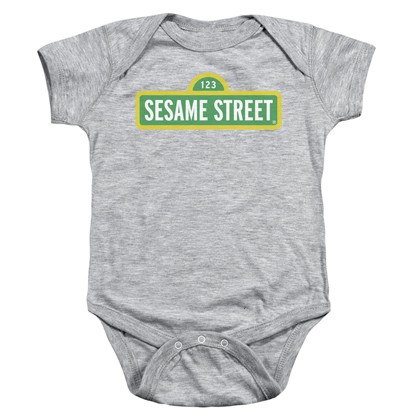 Sesame Street Logo Grey Onesie