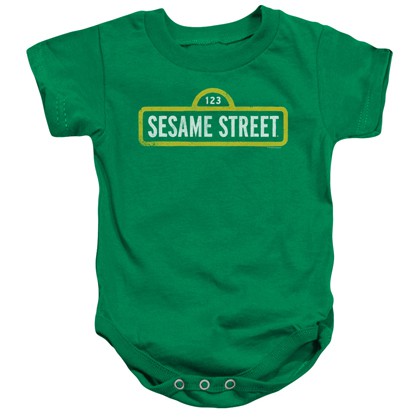Sesame Street Classic Logo Green Onesie
