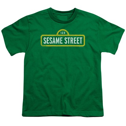 Sesame Street Logo Green Youth Tshirt