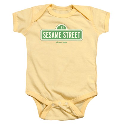 Sesame Street Logo Yellow Onesie