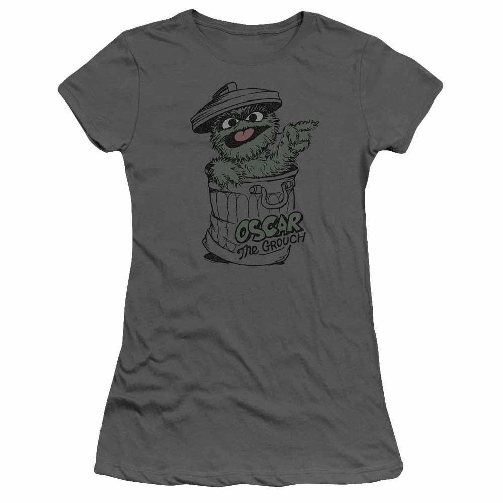 Sesame Street Early Grouch Gray Juniors T-Shirt