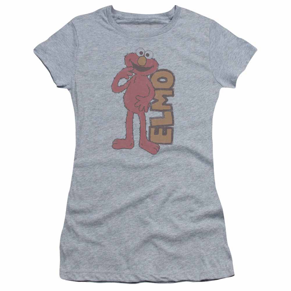 Sesame Street Vintage Elmo Gray Juniors T-Shirt