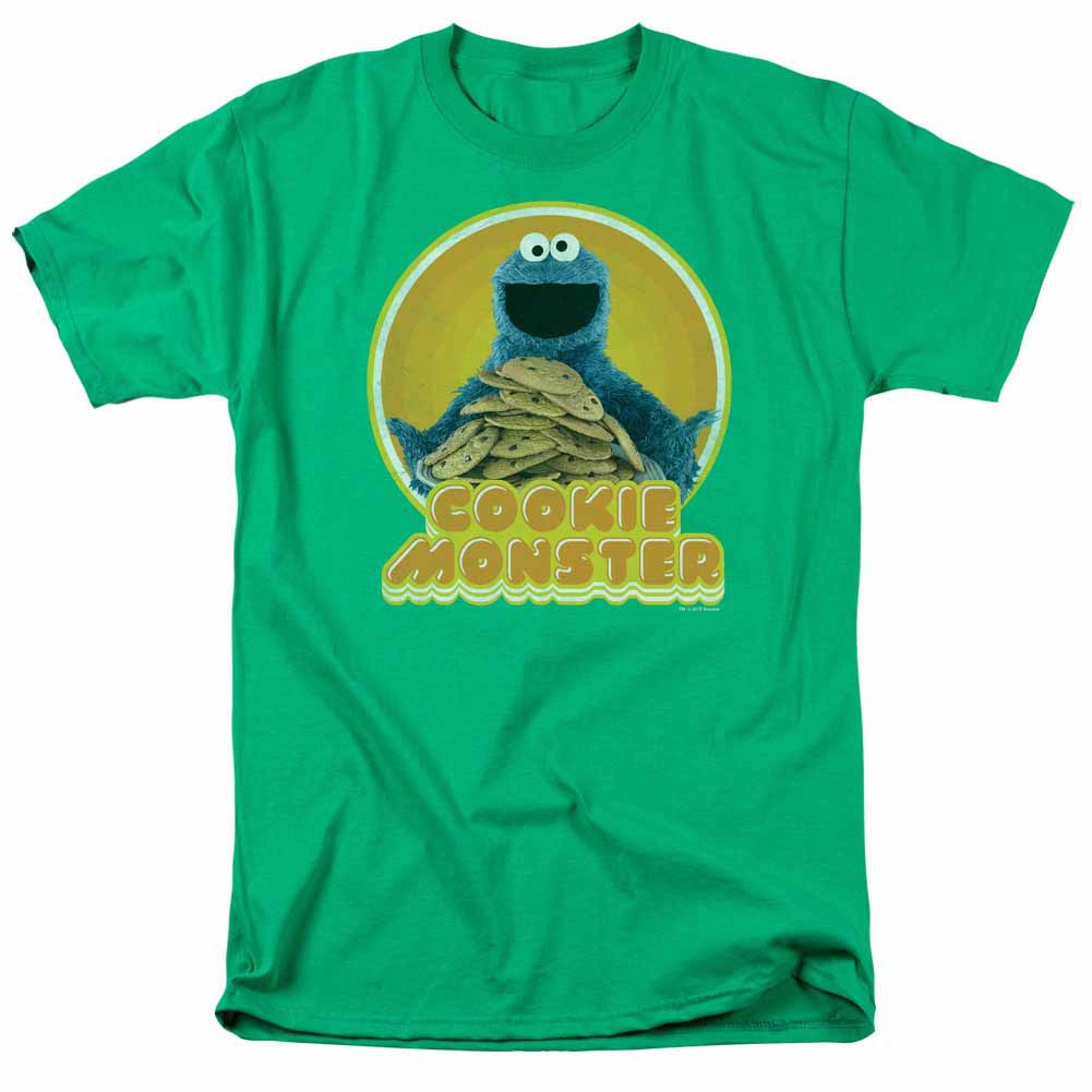 Sesame Street Cookie Iron On Green T-Shirt