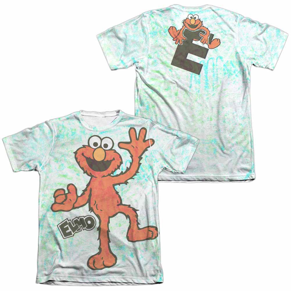 Sesame Street Elmo Scribble  White 2-Sided Sublimation T-Shirt