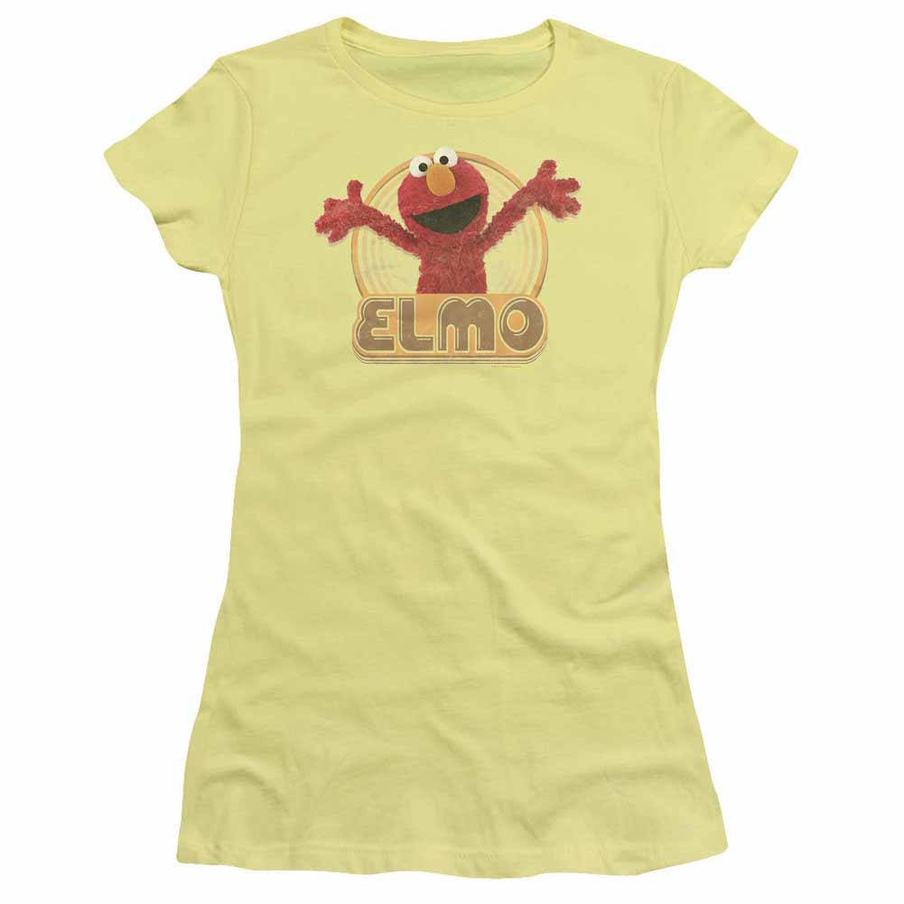 Sesame Street Elmo Iron On Yellow Juniors T-Shirt