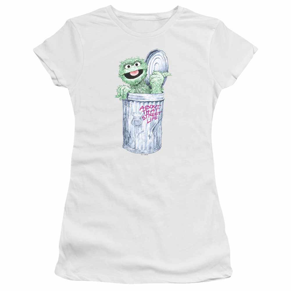 Sesame Street About That Street Life White Juniors T-Shirt